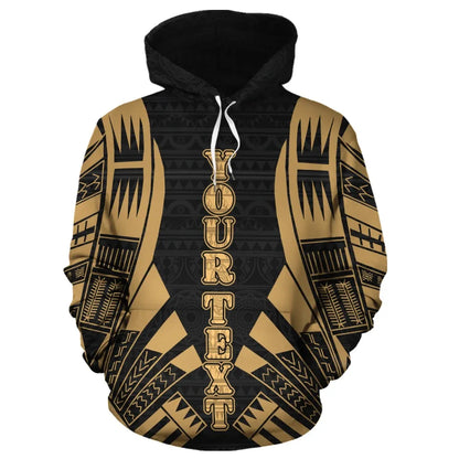 Vanuatu Polynesian Personalised Custom Hoodie - Gold Tattoo