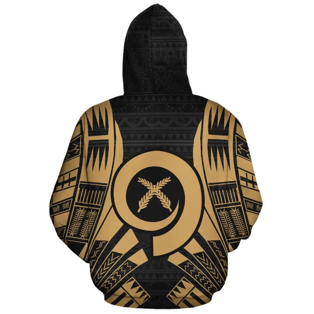 Vanuatu Polynesian Personalised Custom Hoodie - Gold Tattoo