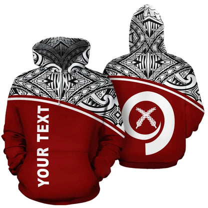 Vanuatu Polynesian Personalised Custom Hoodie - Red Curve
