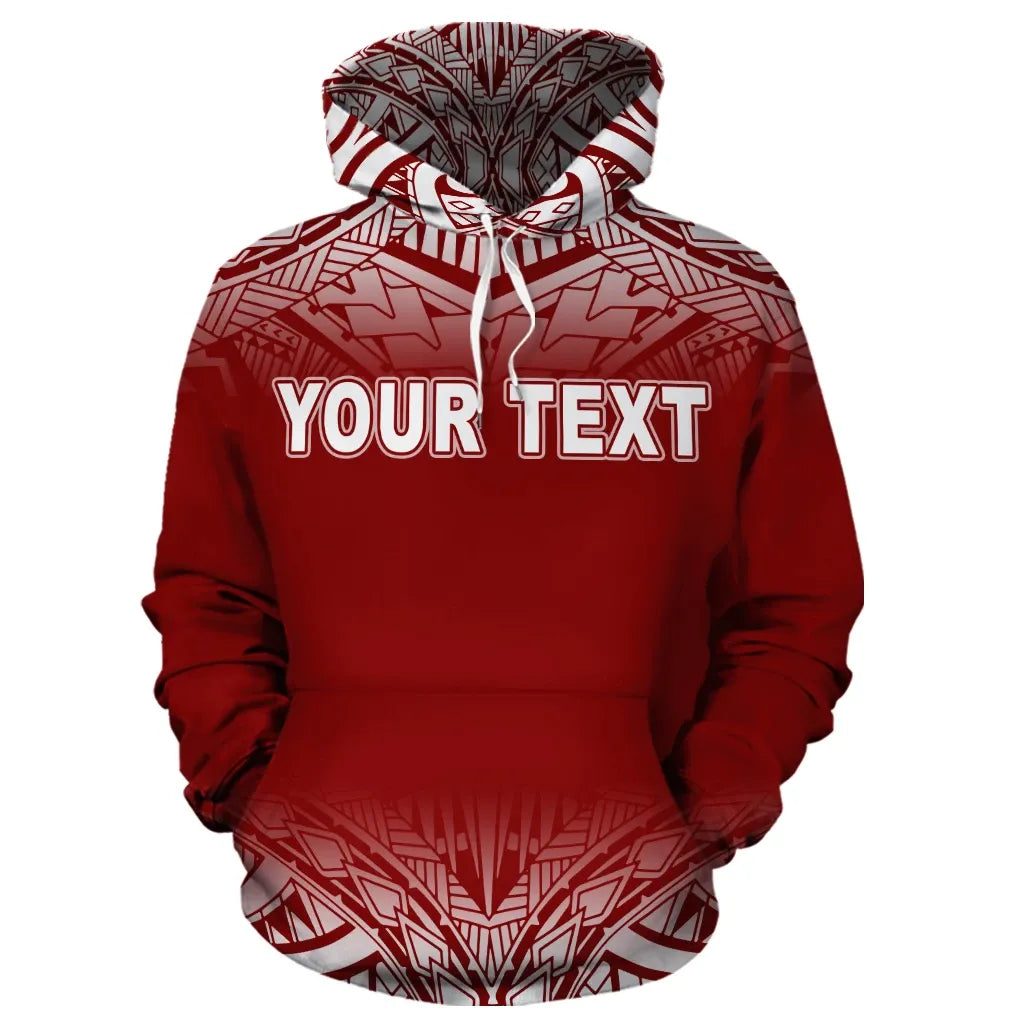 Vanuatu Polynesian Personalised Custom Hoodie - Red Fog