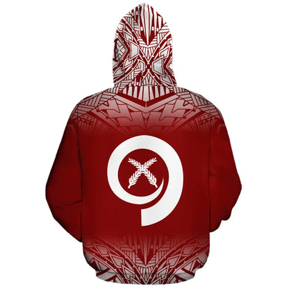 Vanuatu Polynesian Personalised Custom Hoodie - Red Fog