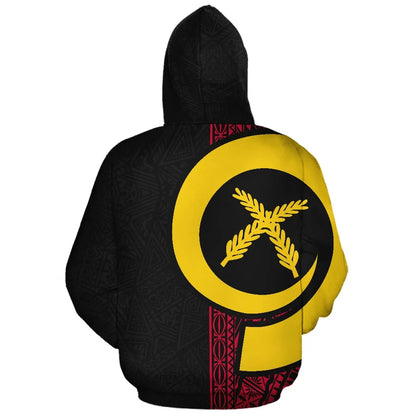Vanuatu Polynesian Personalised Custom Hoodie - Red Line