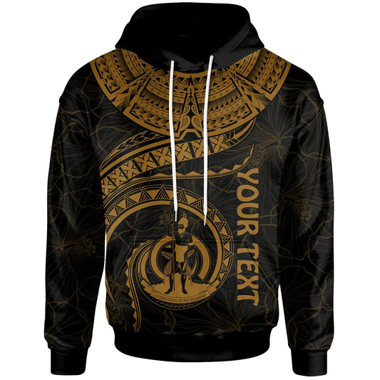 Vanuatu Polynesian Personalised Hoodie - Vanuatu Waves (Golden)