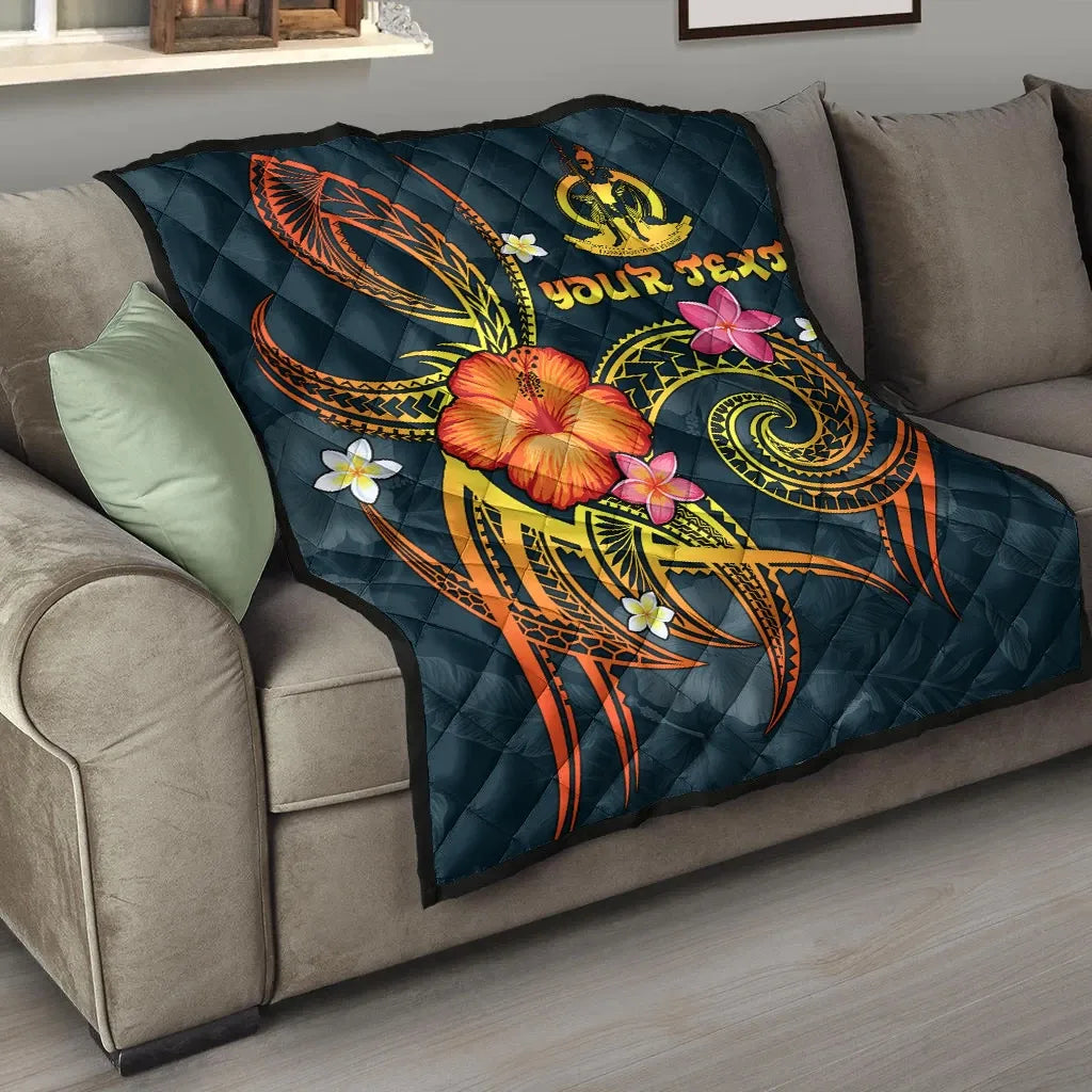 Vanuatu Polynesian Personalised Premium Quilt - Legend of Vanuatu (Blue)