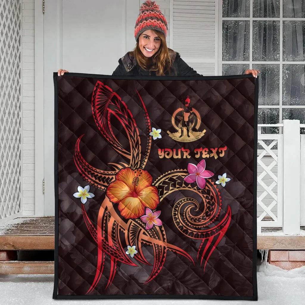 Vanuatu Polynesian Personalised Premium Quilt - Legend of Vanuatu (Red)