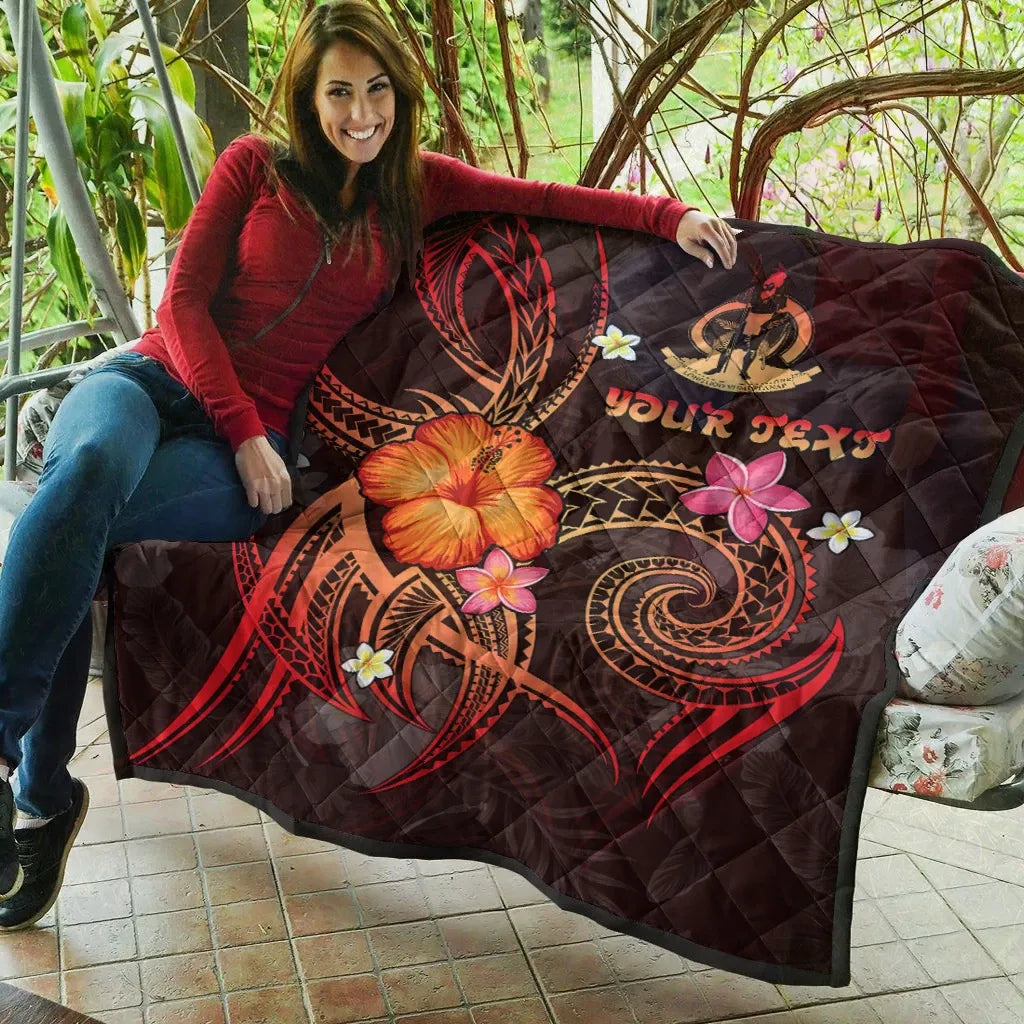 Vanuatu Polynesian Personalised Premium Quilt - Legend of Vanuatu (Red)
