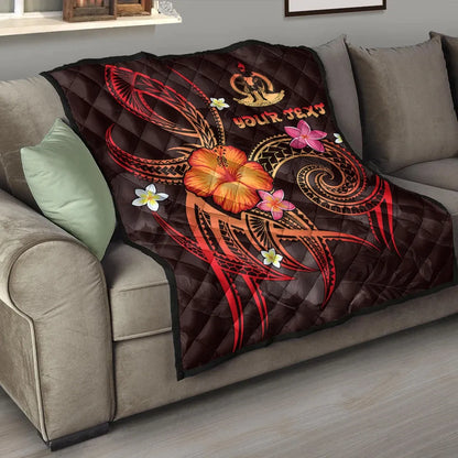 Vanuatu Polynesian Personalised Premium Quilt - Legend of Vanuatu (Red)