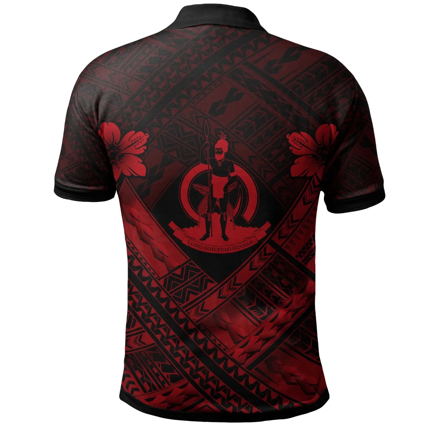 Vanuatu Polynesian Polo Shirt - Vanuatu Red Seal Camisole Hibiscus Style