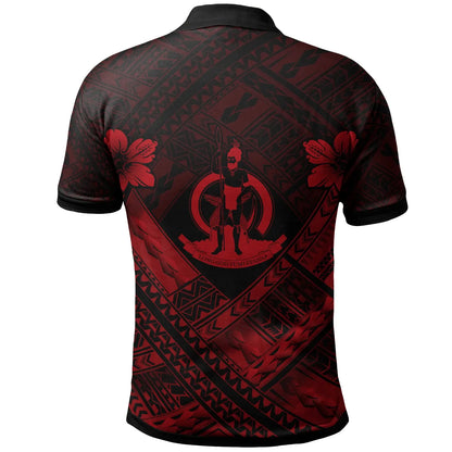 Vanuatu Polynesian Polo Shirt - Vanuatu Red Seal Camisole Hibiscus Style