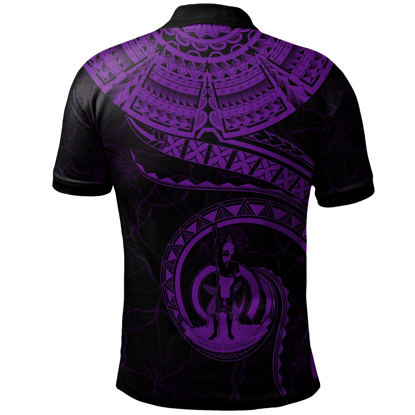 Vanuatu Polynesian Polo Shirt - Vanuatu Waves (Purple)