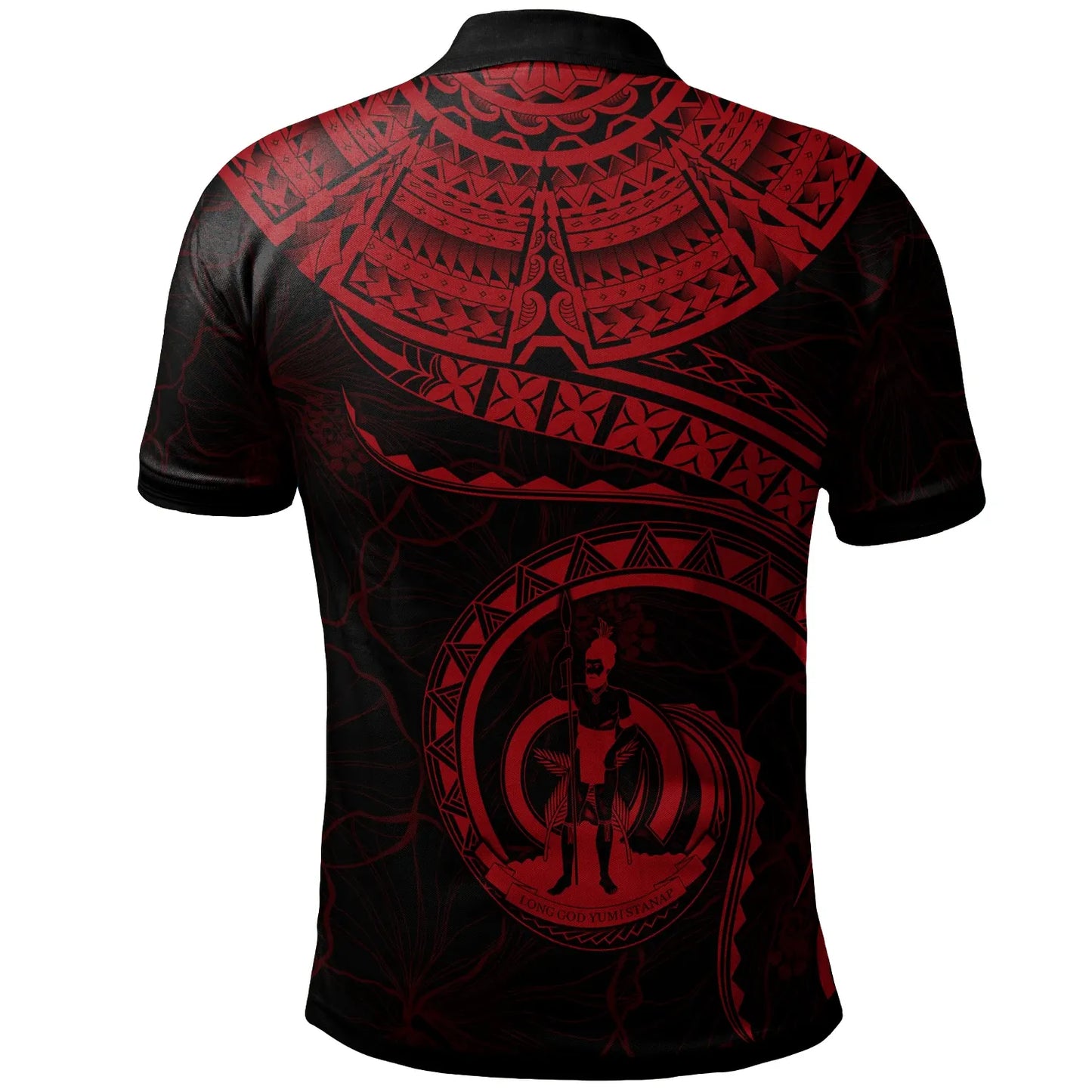 Vanuatu Polynesian Polo Shirt - Vanuatu Waves (Red)