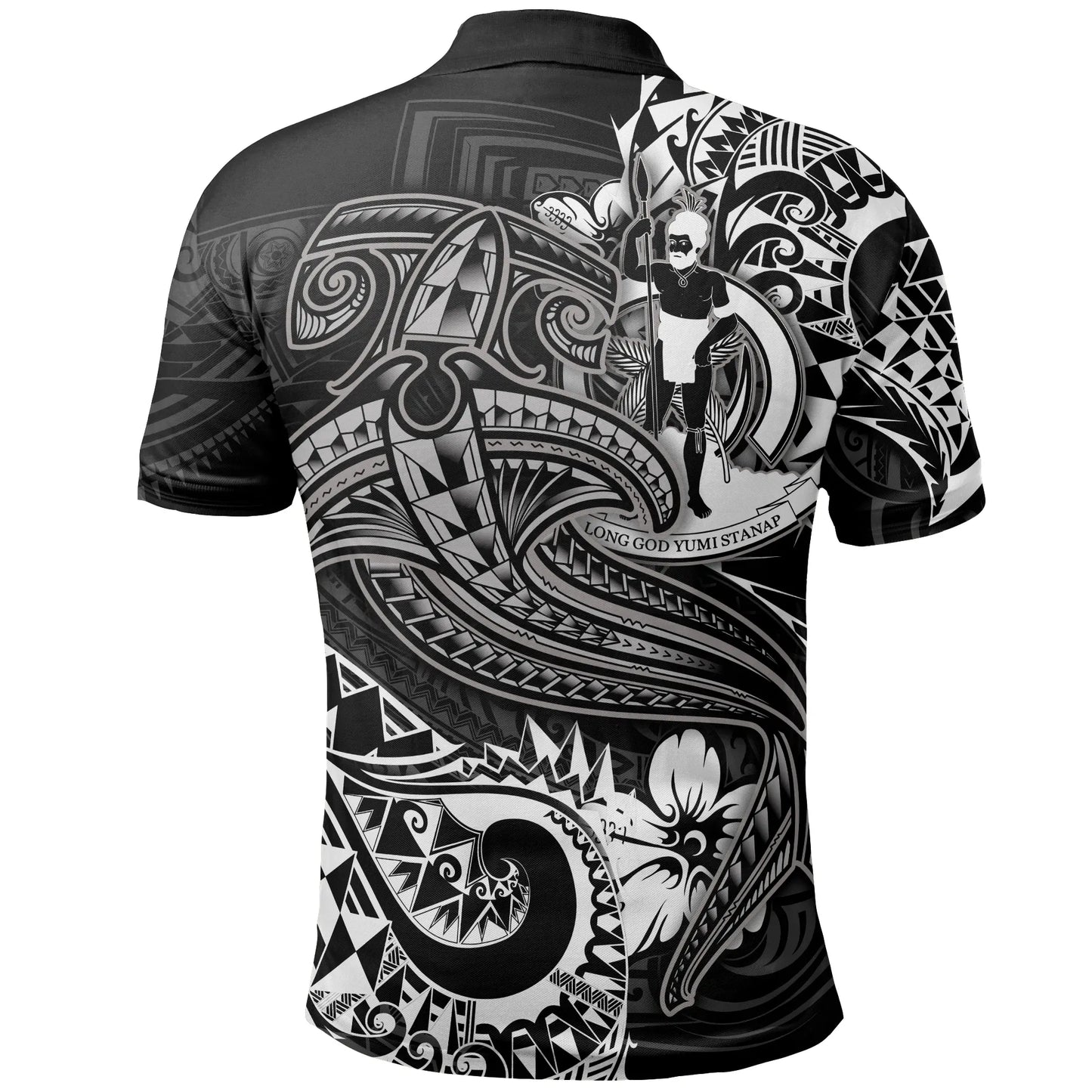 Vanuatu Polynesian Polo Shirt  -White Shark Polynesian Tattoo