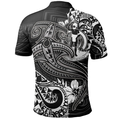 Vanuatu Polynesian Polo Shirt  -White Shark Polynesian Tattoo