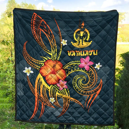 Vanuatu Polynesian Premium Quilt - Legend of Vanuatu (Blue)