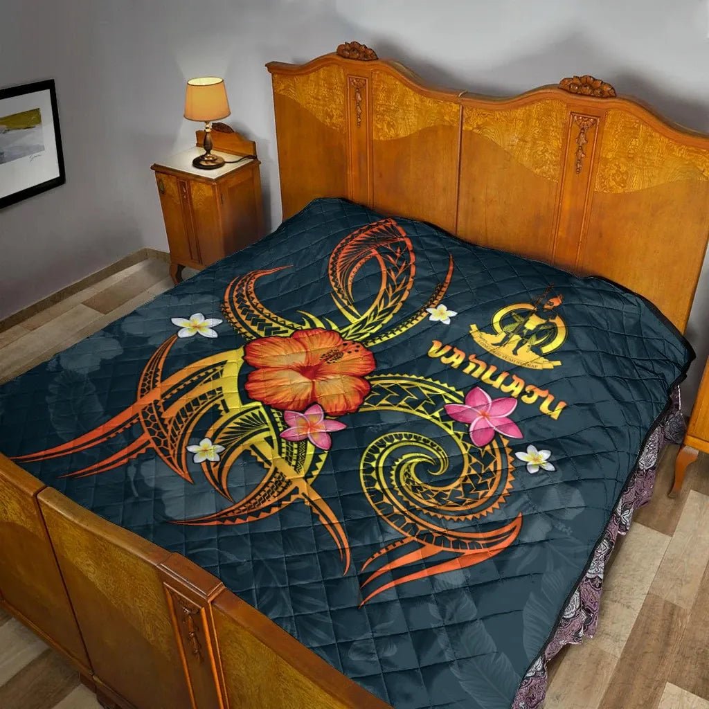 Vanuatu Polynesian Premium Quilt - Legend of Vanuatu (Blue)