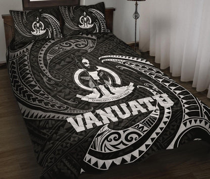 Vanuatu Polynesian Quilt Bed Set - White Tribal Wave
