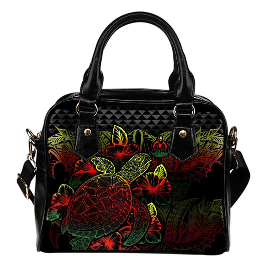 Vanuatu Polynesian Shoulder Handbag Turtle Hibiscus Reggae