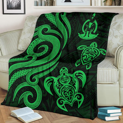 Vanuatu Premium Blanket - Green Tentacle Turtle