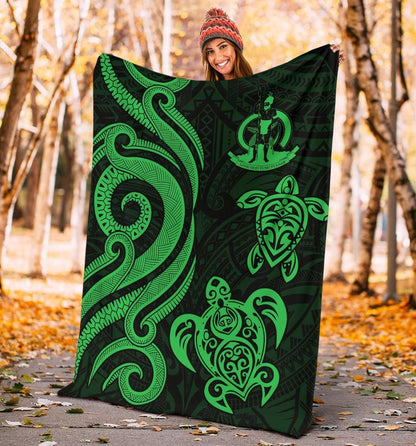 Vanuatu Premium Blanket - Green Tentacle Turtle