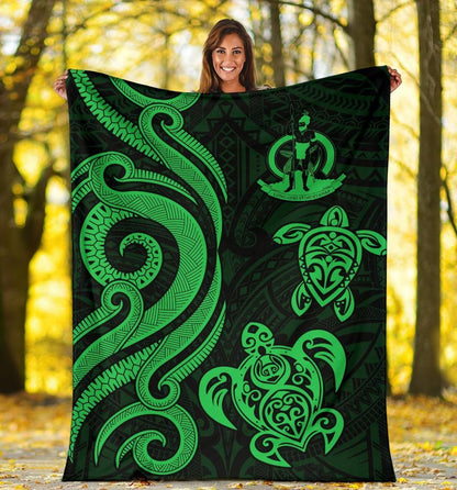 Vanuatu Premium Blanket - Green Tentacle Turtle