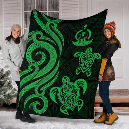 Vanuatu Premium Blanket - Green Tentacle Turtle