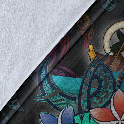 Vanuatu Premium Blanket - Plumeria Flowers Style