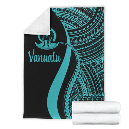 Vanuatu Premium Blanket - Turquoise Polynesian Tentacle Tribal Pattern