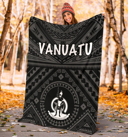 Vanuatu Premium Blanket  - Vanuatu Seal With Polynesian Tattoo Style