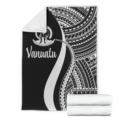Vanuatu Premium Blanket - White Polynesian Tentacle Tribal Pattern
