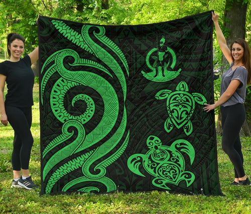 Vanuatu Premium Quilt - Green Tentacle Turtle
