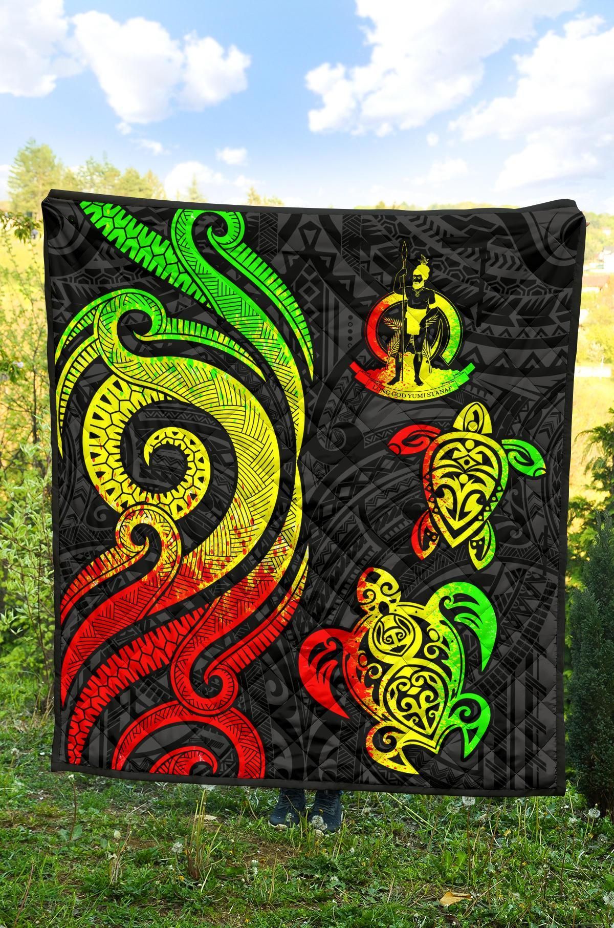 Vanuatu Premium Quilt - Reggae Tentacle Turtle