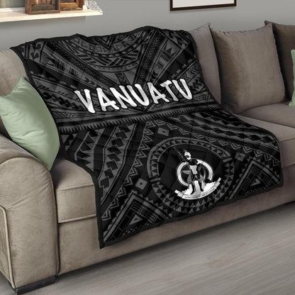 Vanuatu Premium Quilt - Vanuatu Seal With Polynesian Tattoo Style