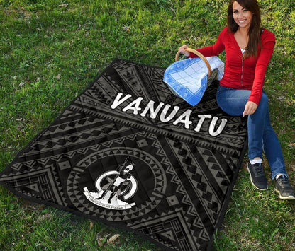 Vanuatu Premium Quilt - Vanuatu Seal With Polynesian Tattoo Style