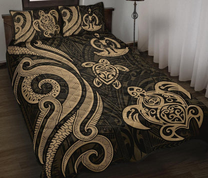Vanuatu Quilt Bed Set - Gold Tentacle Turtle