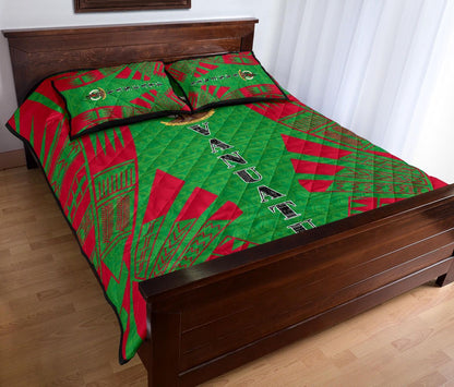 Vanuatu Quilt Bed Set - Vanuatu Coat Of Arms Red Tattoo Style