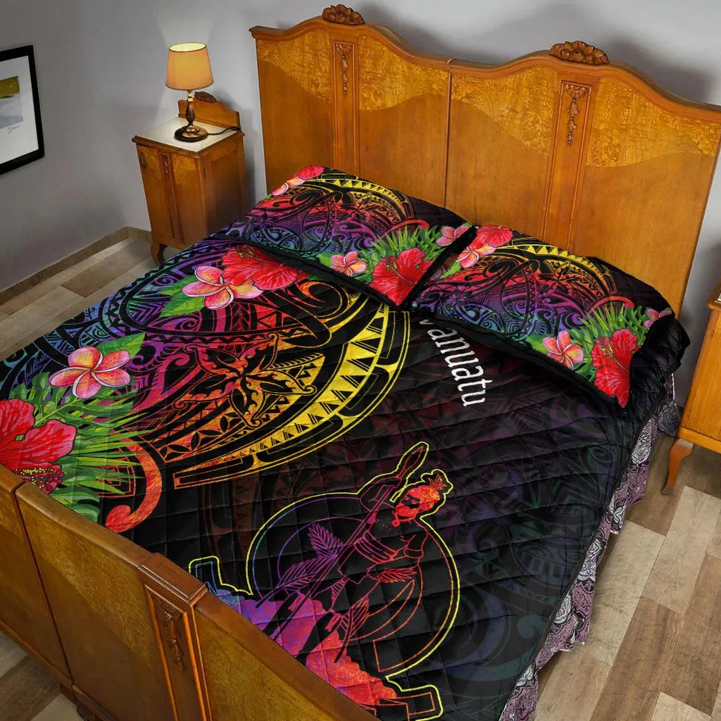 Vanuatu Quilt Bed Set - Tropical Hippie Style