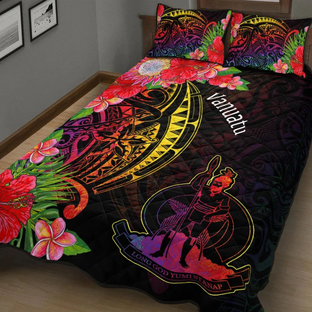 Vanuatu Quilt Bed Set - Tropical Hippie Style