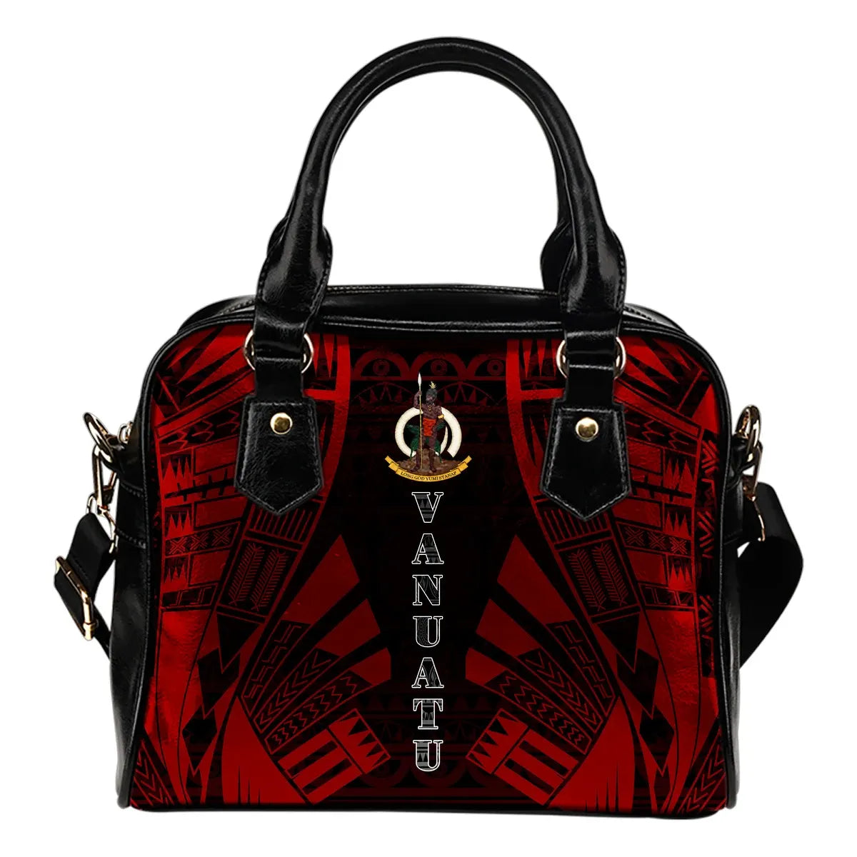 Vanuatu Shoulder Handbag - Polynesian Tattoo Red