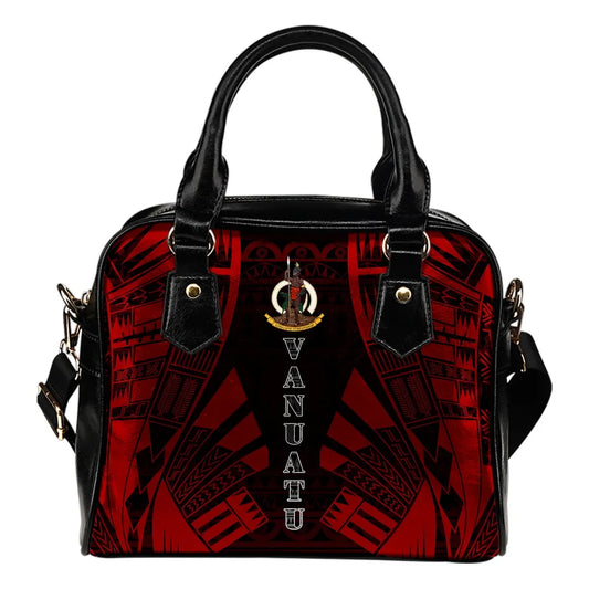 Vanuatu Shoulder Handbag - Polynesian Tattoo Red