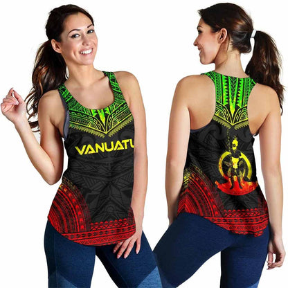 Vanuatu Women Racerback Tank - Polynesian Chief Reggae Version
