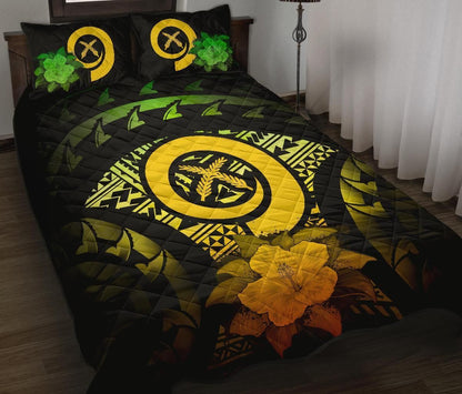Vanuatu Polynesian Quilt Bed Set Hibiscus Reggae