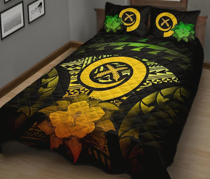 Vanuatu Polynesian Quilt Bed Set Hibiscus Reggae