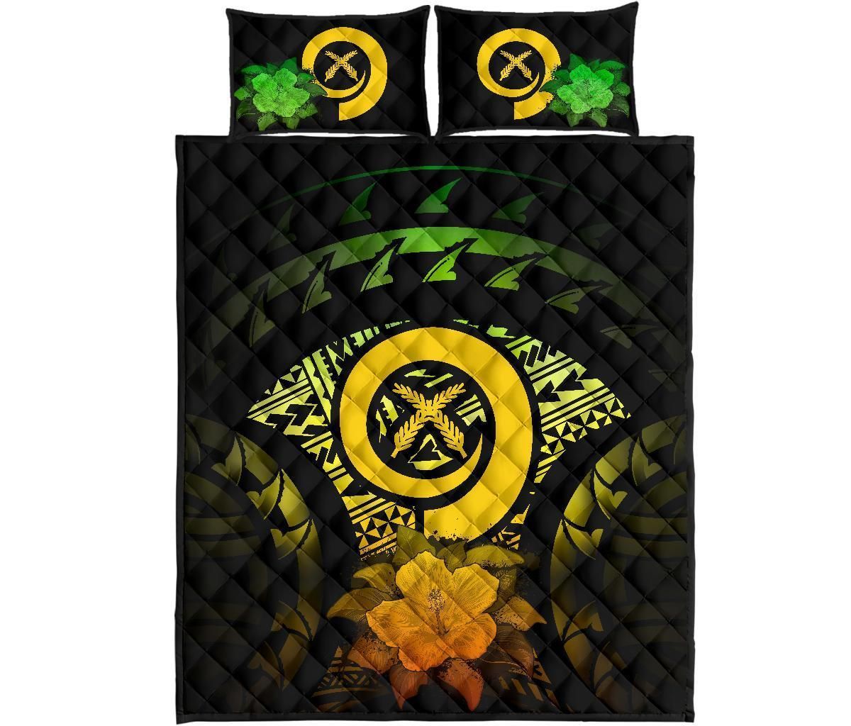 Vanuatu Polynesian Quilt Bed Set Hibiscus Reggae