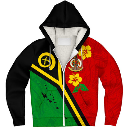 Vanuatu Sherpa Hoodie Tribal Polynesia Tattoo With Map