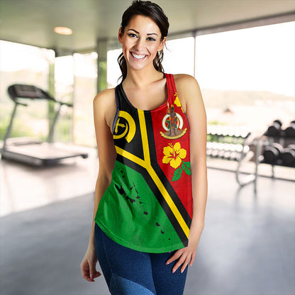 Vanuatu Women Tank Tribal Polynesia Tattoo With Map