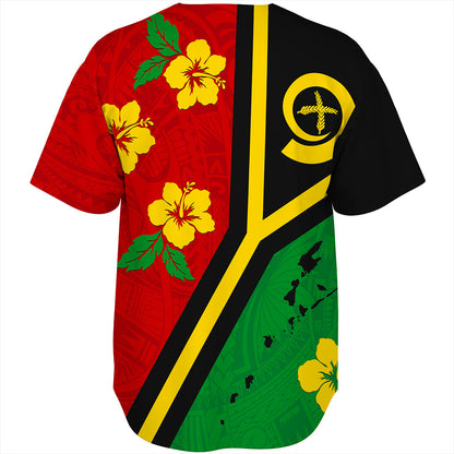 Vanuatu Baseball Shirt Tribal Polynesia Tattoo With Map