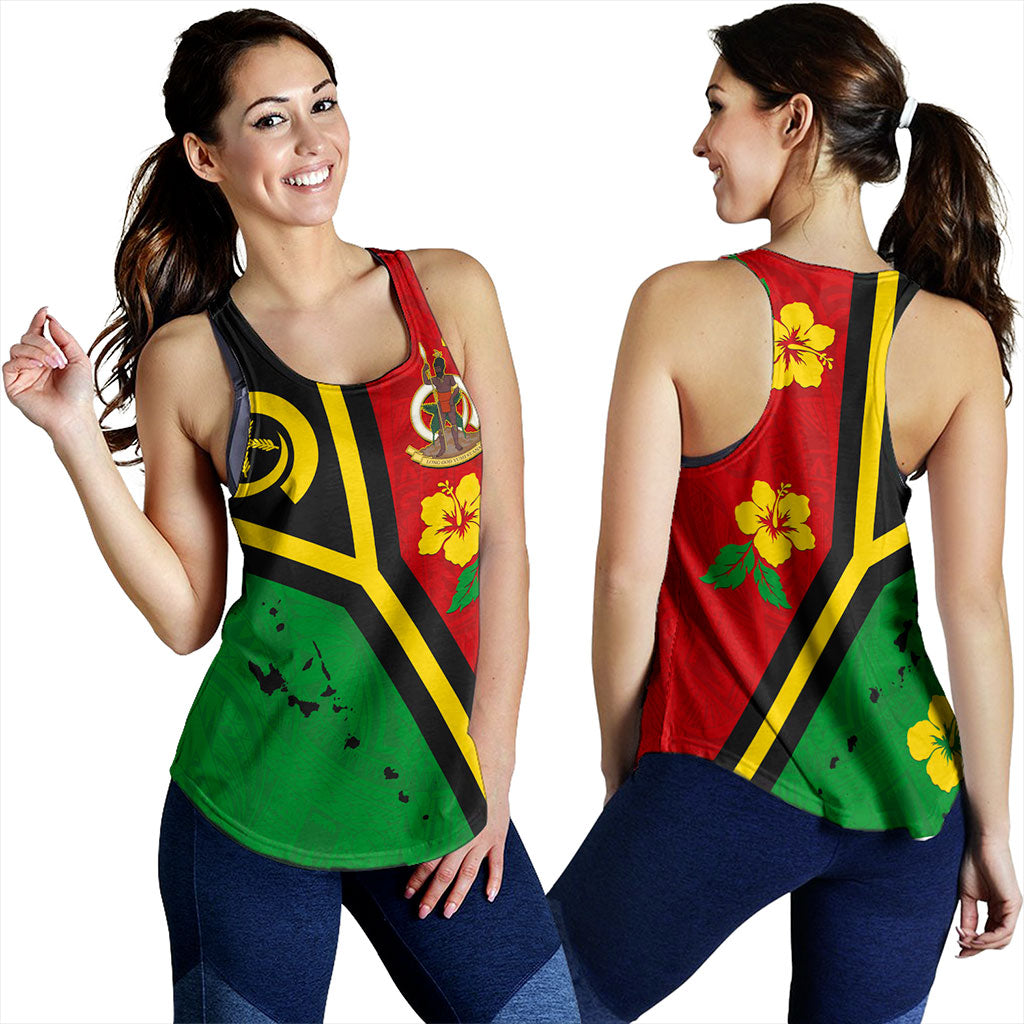 Vanuatu Women Tank Tribal Polynesia Tattoo With Map