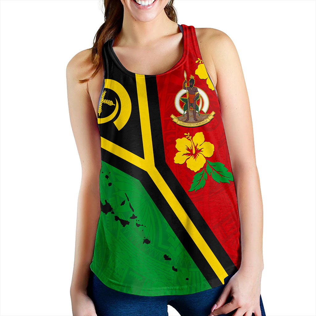 Vanuatu Women Tank Tribal Polynesia Tattoo With Map