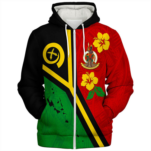 Vanuatu Sherpa Hoodie Tribal Polynesia Tattoo With Map