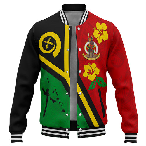 Vanuatu Baseball Jacket Tribal Polynesia Tattoo With Map